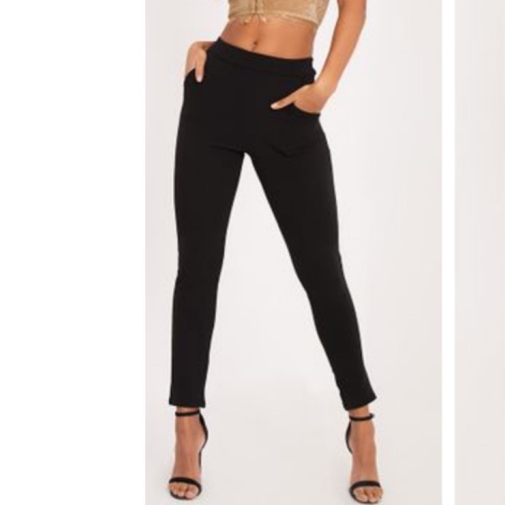Prettylittle Thing Sage Black Pants
